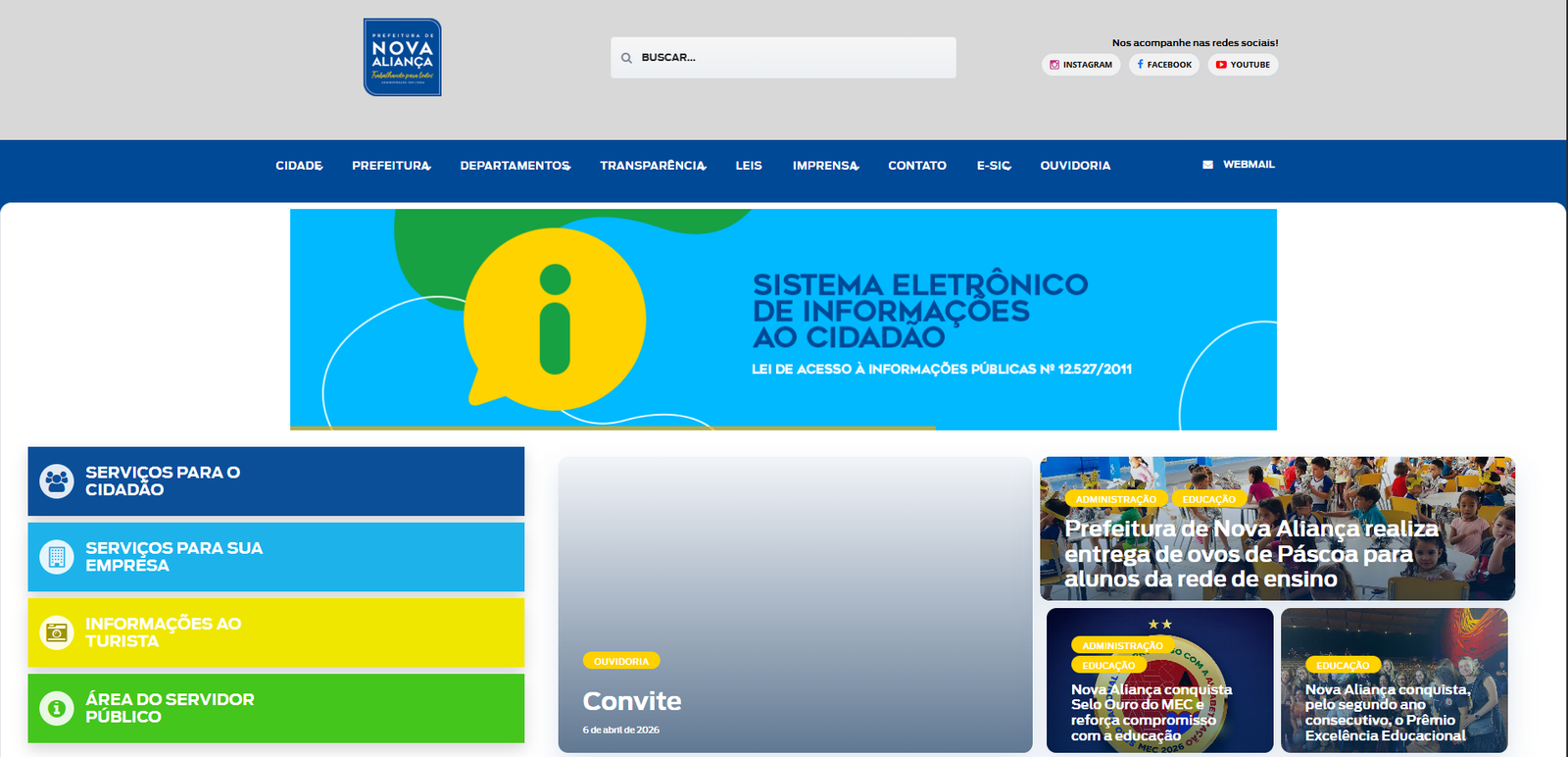 Site Prefeitura Nova Aliança